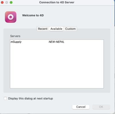mSupply Client : Showing a list of servers mSupply Client : Showing a list of servers